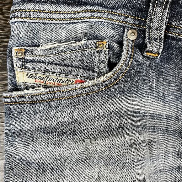 Diesel Safado Jeans Mens 31x30 Medium Wash Distressed Slim Straight Button Fly - Picture 5 of 16